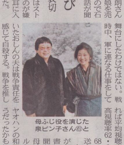 日本経済新聞「私の履歴書 橋田壽賀子」令和元年五月 (22)写真